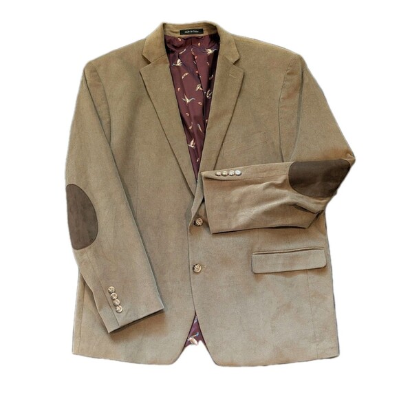 RALPH LAUREN 46R Fine Wale Tan Corduroy Sport Coat Duck Lining Blazer Jacket - Picture 1 of 12